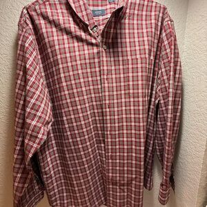 Arrow Men's Red and White Plaid Button Down Shirt